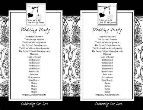 Wedding Program Templates .